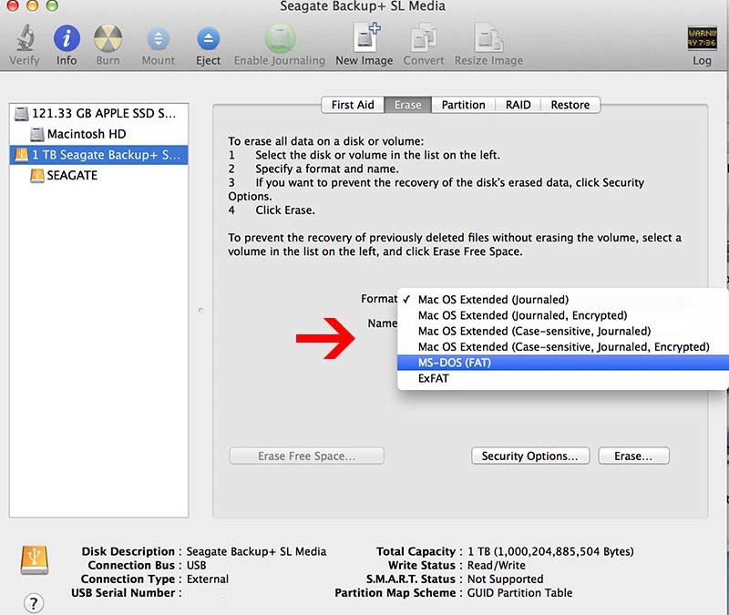 cannot reformat wd external hard drive mac